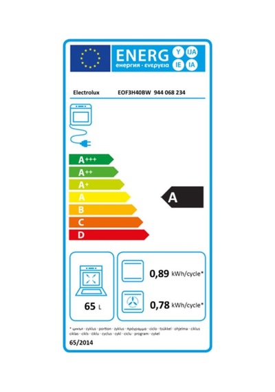Electrolux EOF3H40BW 65 L Ankastre Fırın