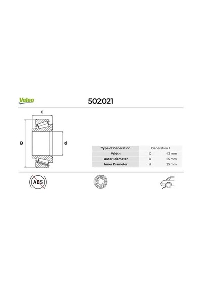 Dacia Duster Arka Aks Bilyasi 2018-2024 Valeo 502021