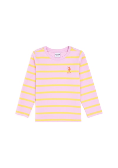 U.S. Polo Assn. Kız Çocuk Pembe Bisiklet Yaka Sweatshirt 50296376-VR041