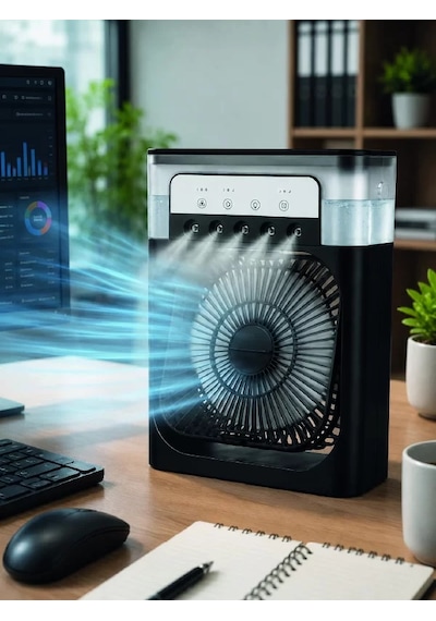 Su Hazneli Püskürtmeli Fan 1-3-5 Püskürtme Seçeneği Type-c Güç Girişi