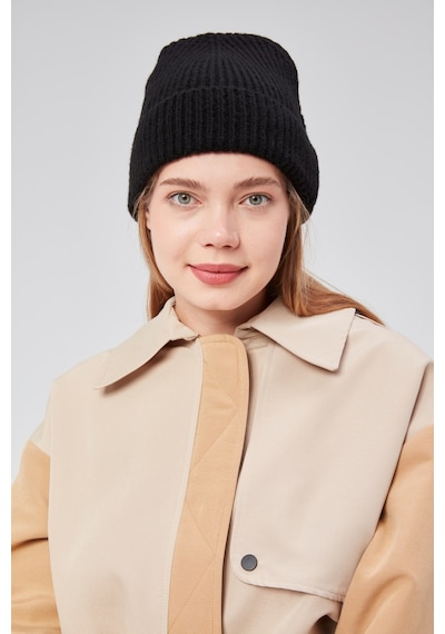Derikem Basic Şık Standart Lüks Unisex Tiftik Bere Siyah