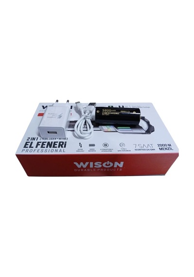 Wison Ws-9954 25w Zoomlu Yeşil Lazerli Metal Şarjlı El Feneri