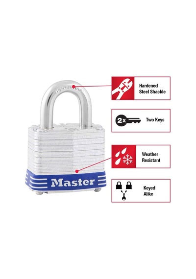 Master Lock Anahtarlı 5t Dış Mekan Asma Kilit, 2 Paket Anahtarlı