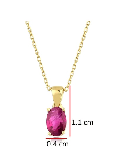 Yakut Oval Tektaş Kolye Sarı 39509775
