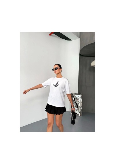 Butik İstanbul Kısa Kol Baskılı T-shirt - Beyaz
