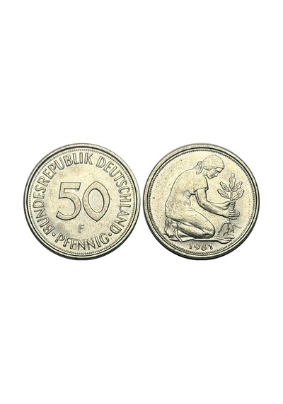 Almanya Federal Cumhuriyeti 50 Pfennig Koleksiyon Para Çil Unc