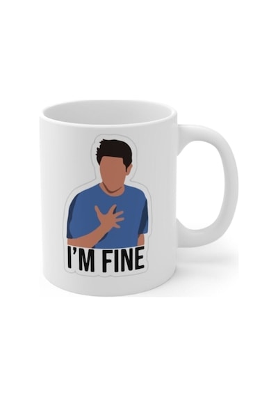 Friends Ross Is Fine Baskılı Kupa Bardak Beyaz