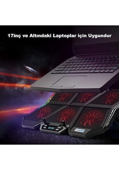 Coolcold Led K40 6 Fanlı 17 Inç Rgb Laptop Notebook Soğutucu Stan