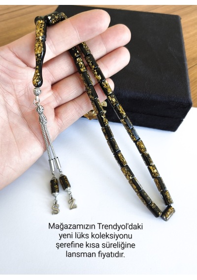 Fotoğraflı Tesbih, Sertifikalı Altın Parçacıklı Tesbih, Yazılı, Harfli Tesbih, Erkek Hediye Tesbih. 3