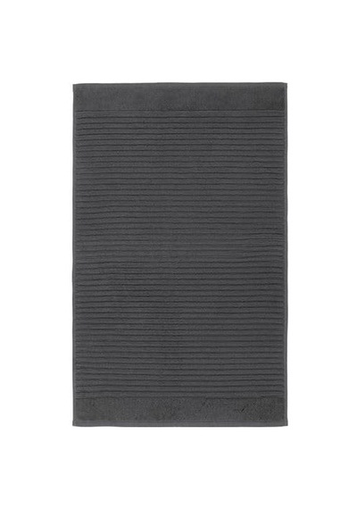 Alstern Ayak Havlusu Yapılandırılmış Dokumalı Pamuk, 50x80 Cm Koyu Gri Renk Genel