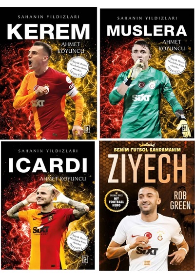 Sahanın Yıldızları Kerem -muslera - İcardi - Ziyech Büyük Poster Sticker Futbolcu Kartı Hediyeli