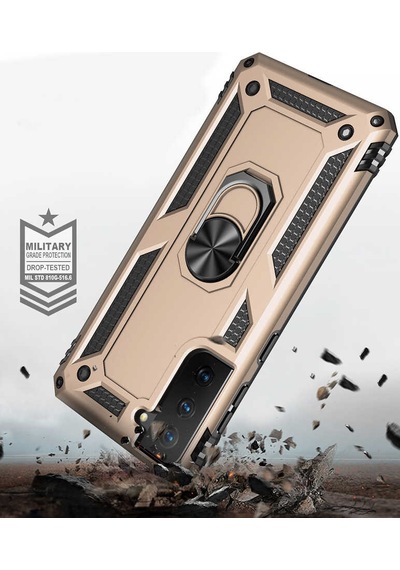 Galaxy S21 Kılıf Zore Vega Kapak Rose Gold