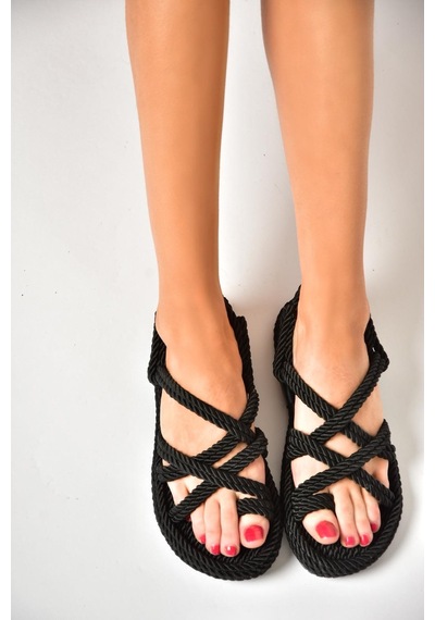 Fox Shoes Siyah Kadın Sandalet F470135104 Siyah