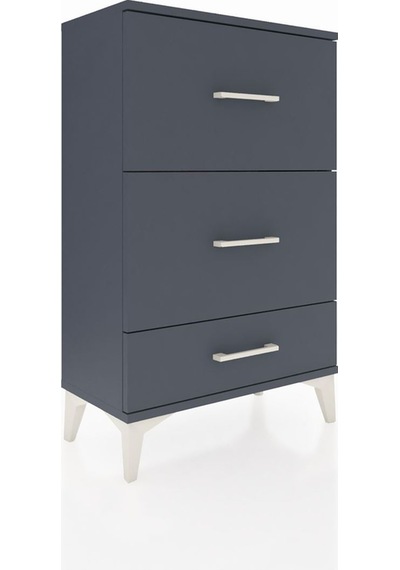 Arges Komodin 3 Çekmeceli 60x30x96 Antrasit-antrasit Antrasit