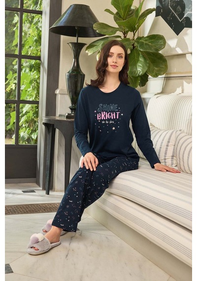 Kadın Aydoğan Pijama Takımı 240617 Lacivert Lacivert