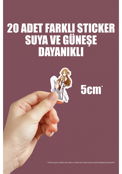 Sword Art Online Sao Anime Sticker Paketi 20 Adet Çok Renkli