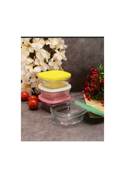 96840 Pudding Cam Saklama Kabı Kapaklı 4 Lü