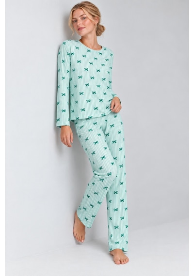 Kadın Comfort Esnek Yeşil Pijama Takımı 4801