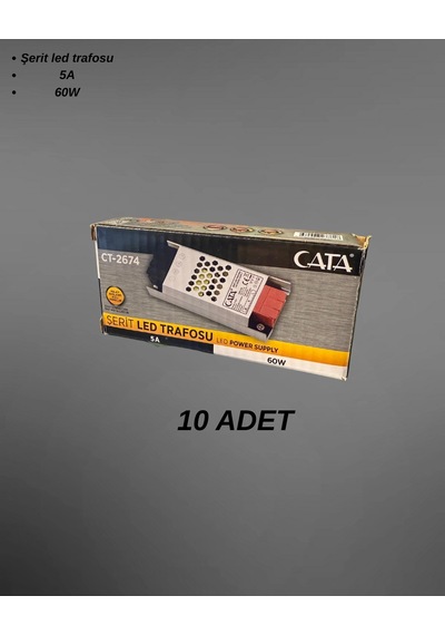 Cata Ct-2674 Şerit Led Trafosu 5a 60w - 10 Lu Paket