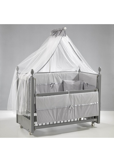 Meltem Kids Kral Sallanır Ahşap Anne Yanı Beşik  60 x 120 CM Gri - Gri