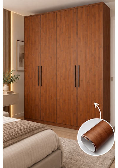 Deconitte Kendinden Yapışkanlı Koyu Ahşap Desenli Premium Mobilya Dolap Masa Tezgah Dekoratif Kaplama 60x100cm