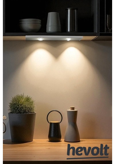 Sensörlü Kablosuz Şarjlı Led Kabin Dolap İçi Dekoratif Gece Lambası 3 Renk Işıklı 30cm Beyaz Kasa Çok Renkli