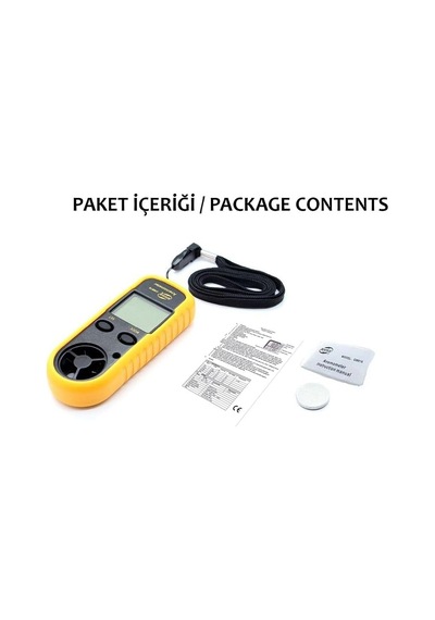 Gm816 Anemometre Termometreli Hava Akım Ölçer, Siyah