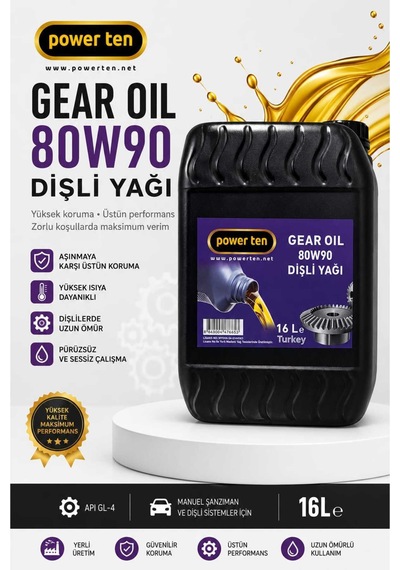 Power Ten Gear Oıl 80W90 Dişli Yağı 16 L