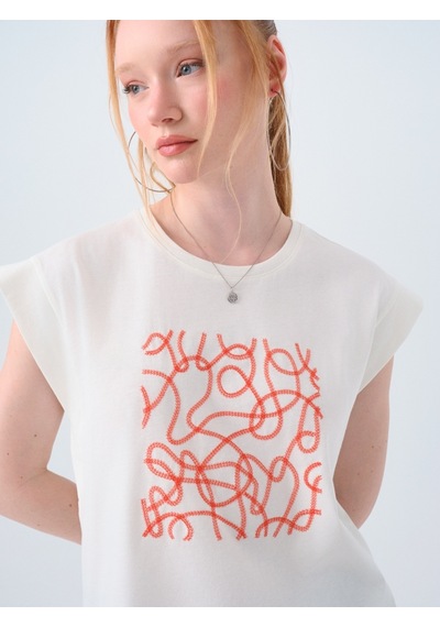 Loft Beyaz Kadın T-shirt Lf2038770 Beyaz