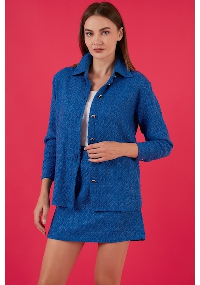 Lela Pamuklu Oversize Tüvit Bayan Gömlek 42190503 Saks