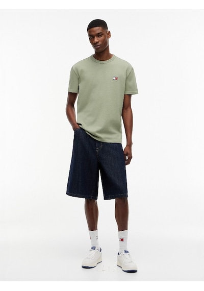 Tommy Hilfiger Tjm Reg Badge Tee Ext Erkek Yeşil T-shirt - Dm0dm20322