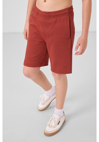 Tommylife Kiremit Pamuklu Yumuşak Dokulu Standart Fit Basic Erkek Çocuk Şort - 11293 Kiremit