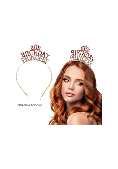 Birthday Princess Kristal Taç Rose Gold Kaplama Çocuk