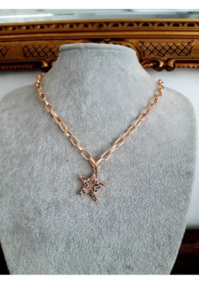 Soobepark Yıldız Figürlü Zincir Kolye Rose - 153508877 Rose
