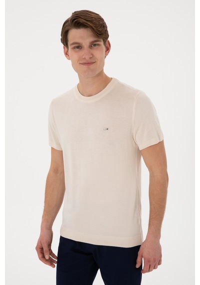 U.S. Polo Assn. Erkek Slim Fit Bisiklet Yaka Taş Tişört 50306456-VR049