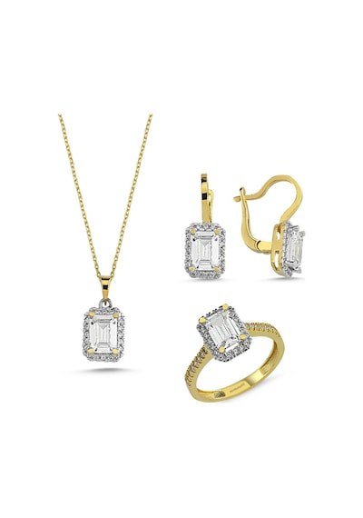 Sembol Gold Altın Mini Set Baget Taşlı 3lü Takım T7775 Renkli