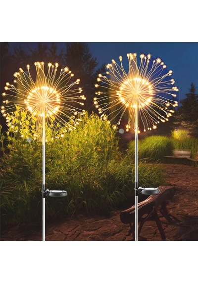 Güneş Enerjili Fişek Işığı 2x150 Led Amber