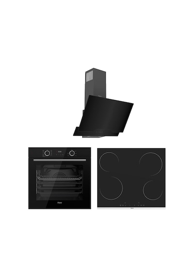 Ferre Fryart Ms Serisi XE63CS - MS261 - D063 Siyah Cam Ankastre Elektrikli Set
