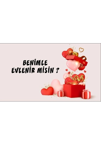 Hediye Kutusu Benimle Evlenirmisin Afişi 200x100