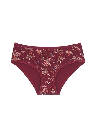18006-5 Kadın 5'li Flowers Bato Külot Paketi V27-bordo Bordo