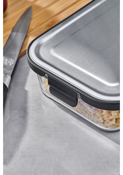 Cooker 1500 Ml Cam Saklama Kabı - Sızdırmaz, Paslanmaz Çelik Kapaklı, Gıda Saklama
