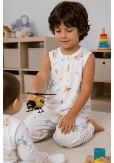 Babyhola Çıkarılabilir Kollu Fermuarlı Uyku Tulumu 1-8 Yaş Pazen 4 Mevsim 2701 Mavi