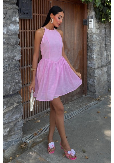 Lijuri Galezzo Mini Elbise 2908 R8-f-k5 Pembe