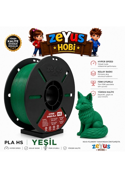 Generic Pla Hs Hyper Speed Filament Yeşil 1.75 Mm 1000 Gr Yeşil Filament