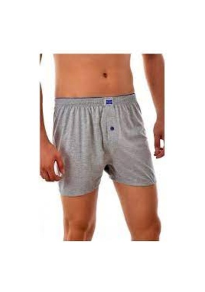 Tutku Gri Erkek Penye Düğmeli Boxer 6'Lı Paket
