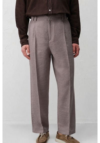 Antioch Lyocell Relaxed Fit Pileli Erkek Pantolon Koyu Bej