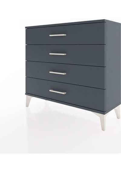 Arges Şifonyer 4 Çekmeceli 88x30x80 Antrasit-antrasit Antrasit