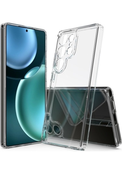 Nettech Samsung Galaxy S25 Ultra Uyumlu Lüx Seri Kamera Korumalı Arka Koruma Kılıf - Şeffaf Şeffaf