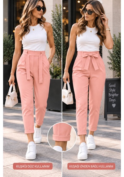 Gugus Outlet Alt Giyim Modelleri Pembe-beli-kuşaklı-pantolon