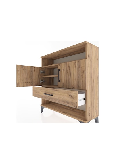 Arges Şifonyer 3 Raflı Tek Çekmeceli 2 Kapaklı 88x30x96 Çam-çam Çam